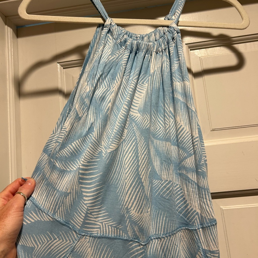 GAP Blue and White Halter Maxi Sundress
